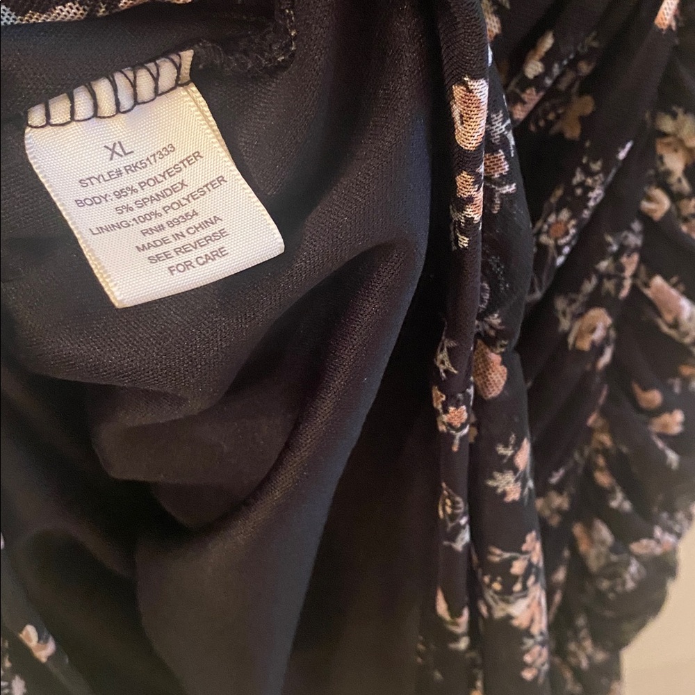 Chic Black Floral Mini Dress - Picture 12 of 12